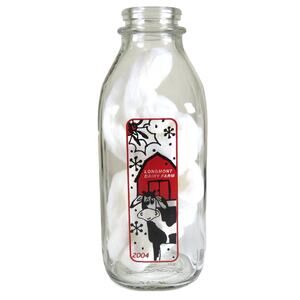 Eggnog Milk Bottle 2004 Christmas Collectible Longmont Colorado Farmhouse Décor